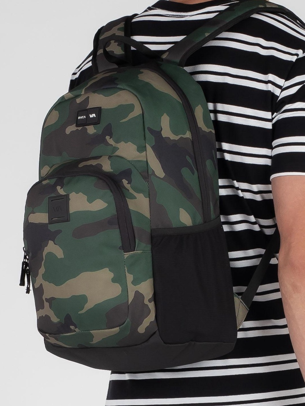 RVCA Estate Backpack Camo Print Army green Black Book Bag
